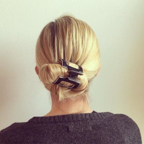 Low Bun Claw Clip Hairstyle