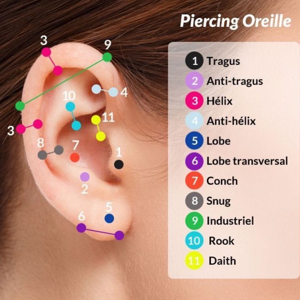 ear piercing chart guide
