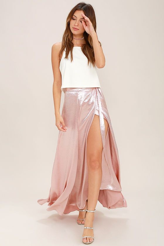 Pink Wrap Silk Skirt