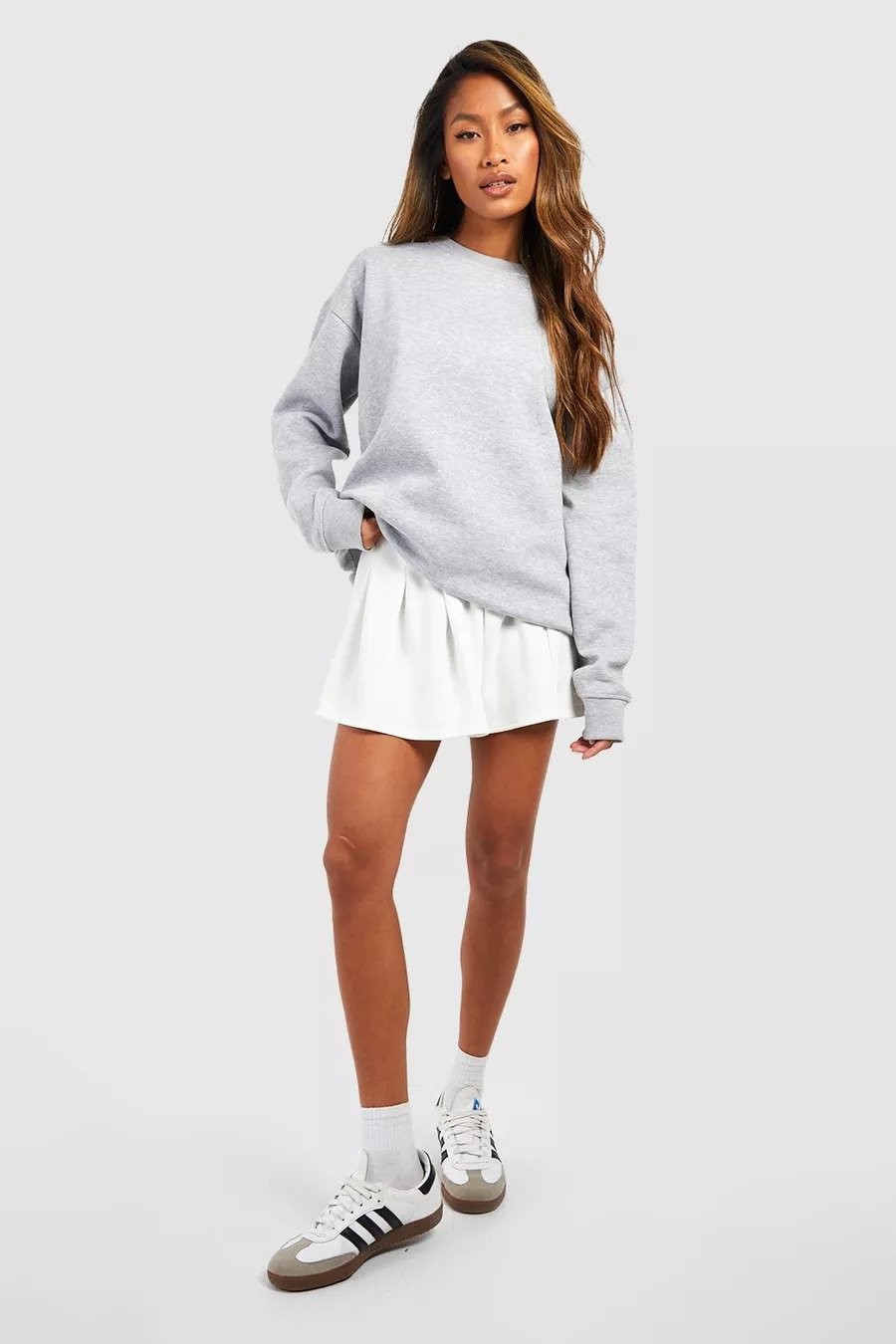Sweatshirt, Tennis Skirt, & Sneakers