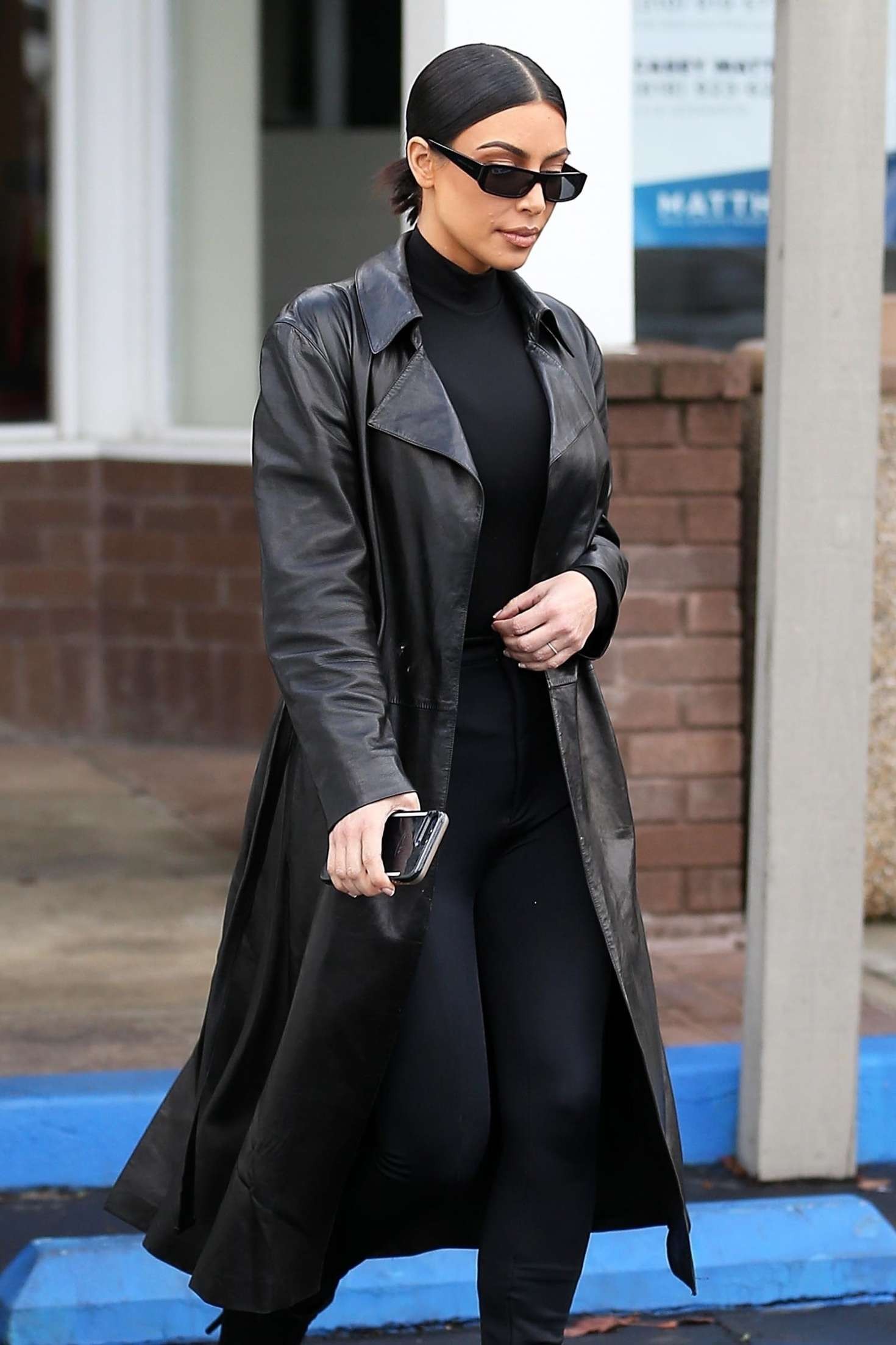 Kim Kardashian  wearing coat