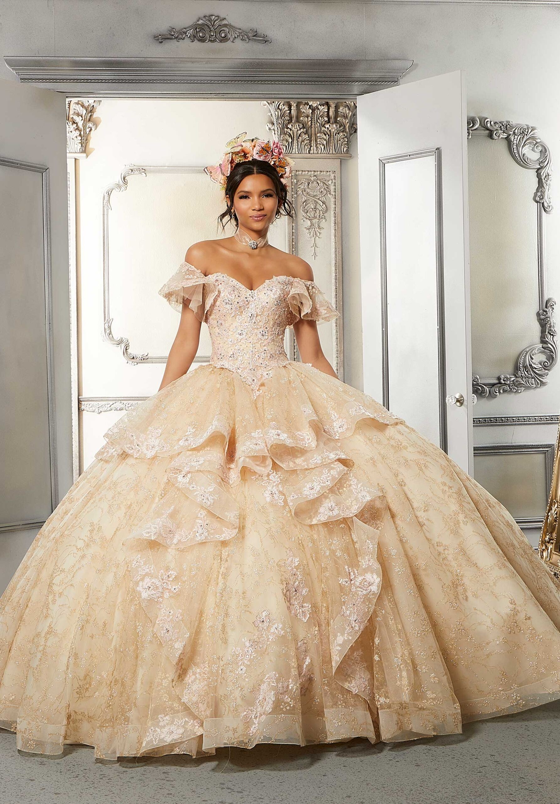 Champagne Rose Gold Quinceanera Dress