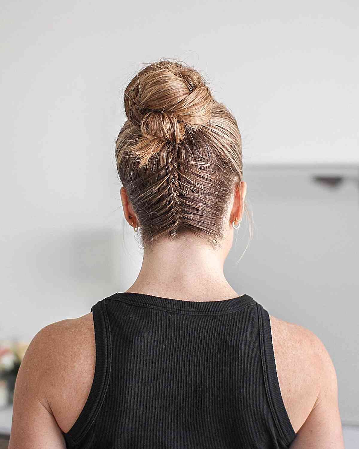 Inverted Lace Braid With High Bun