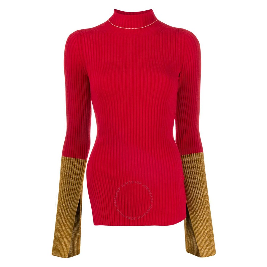 Monclear Ladies Turtle-neck Contrast Cuff-Sweater 